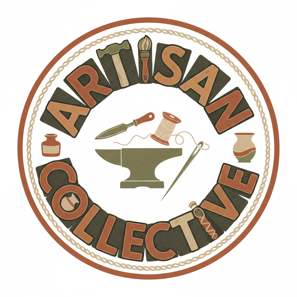 Craft Collective artisan marketplace logo with handcrafted tools icon