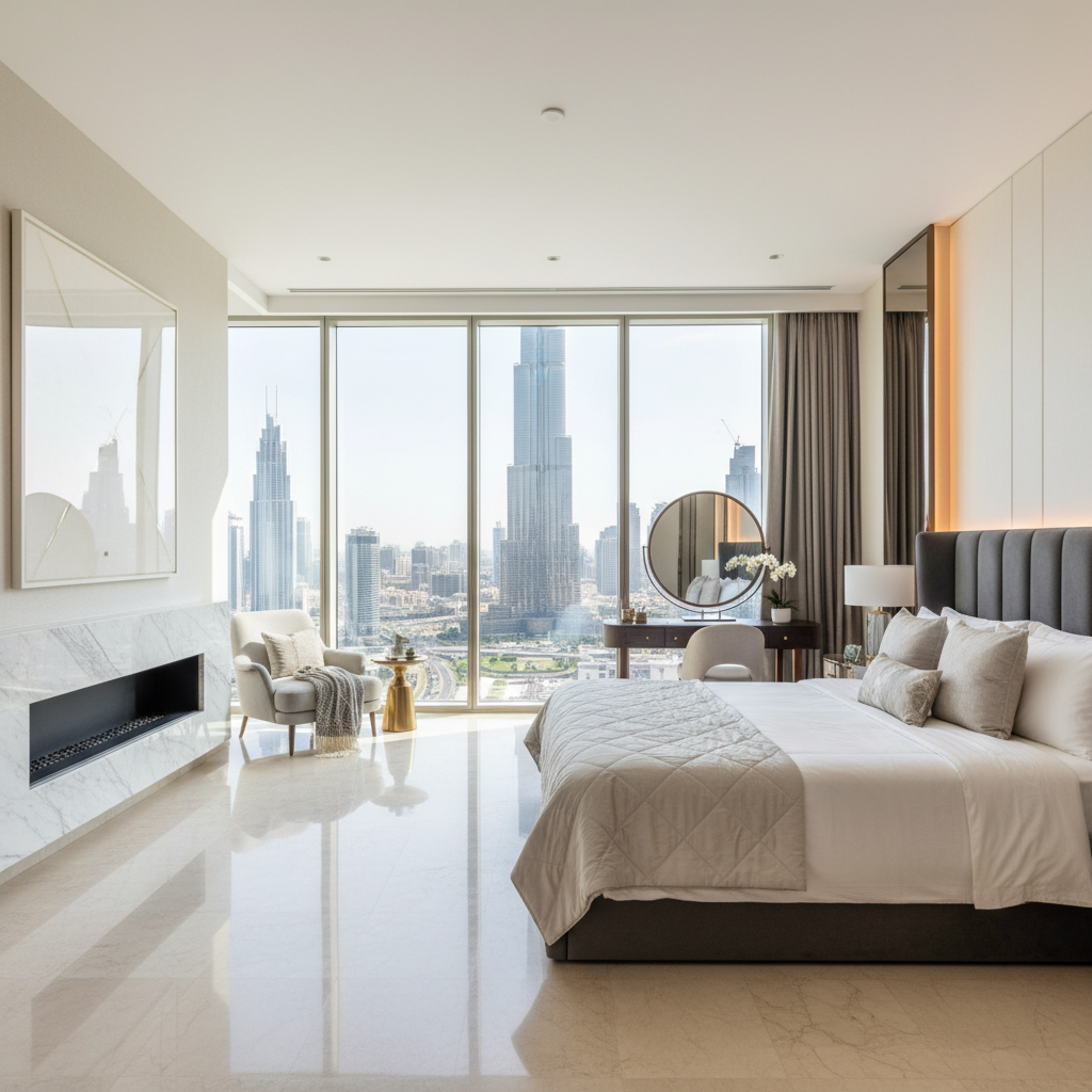 Luxury apartment with Burj Khalifa view and open plan kitchen in Downtown Dubai