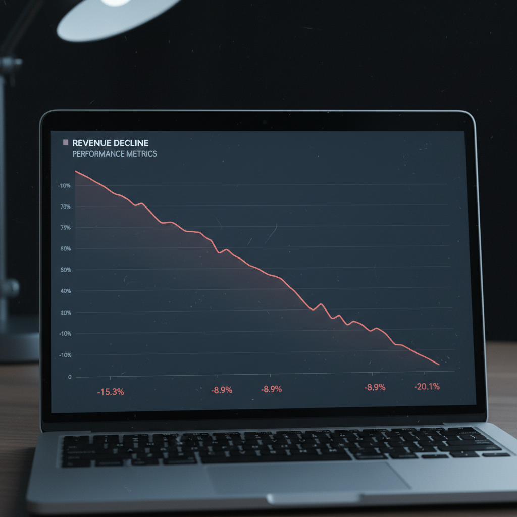 Performance graph on screen showing steep improvement curve, dark data visualization dashboard