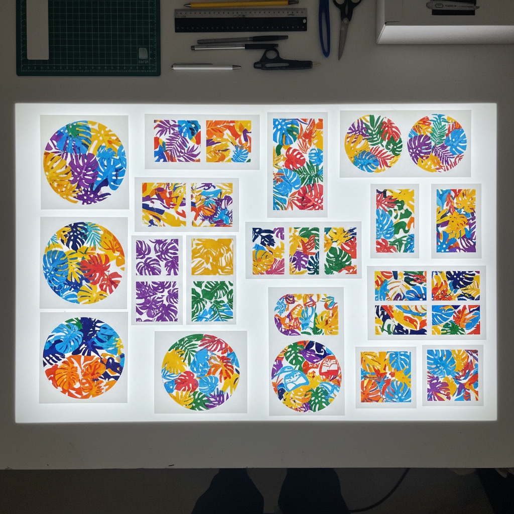 Single bright graphic design on white DTF transfer film ready for pressing onto garment
