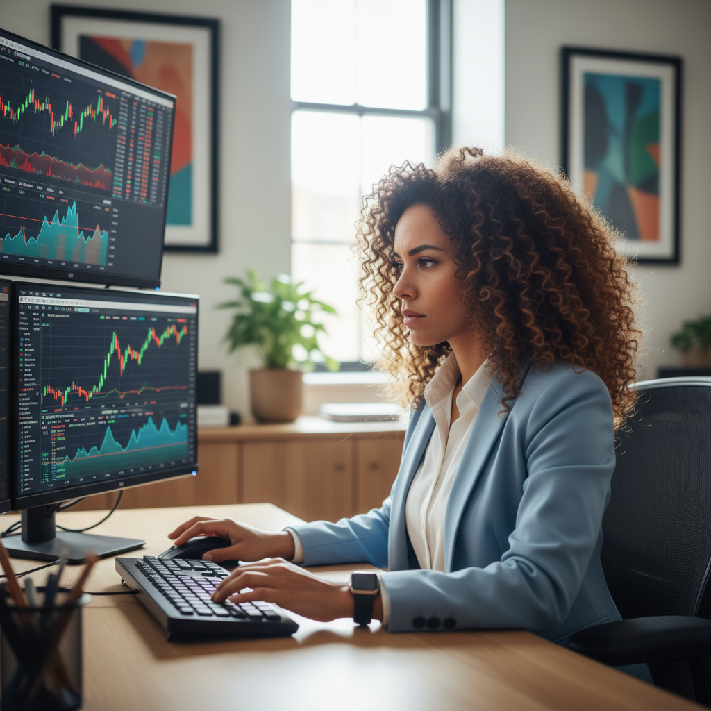Tanya R., day trader with natural hair and confident expression