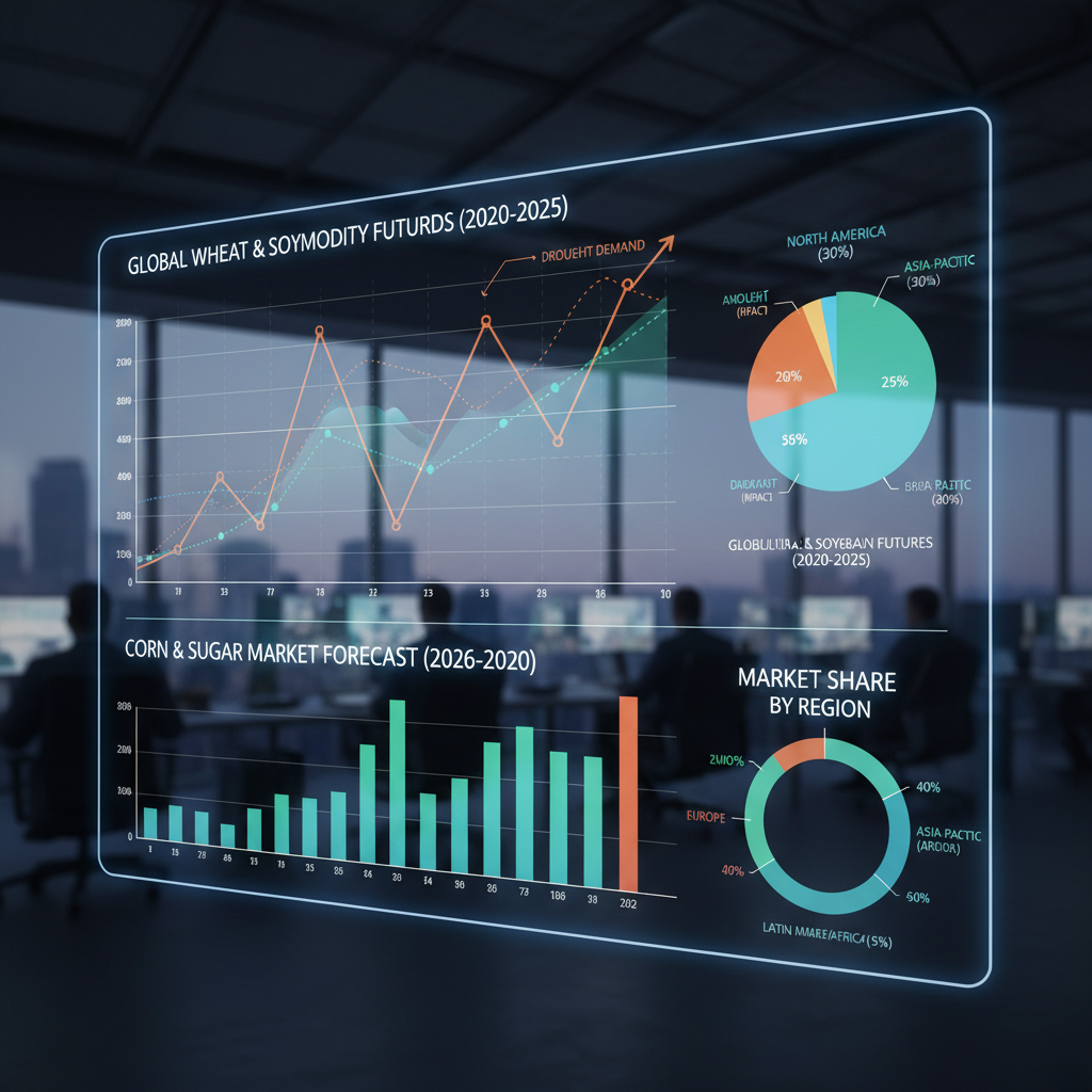 Market analysis charts showing agricultural commodity price trends and market forecasts