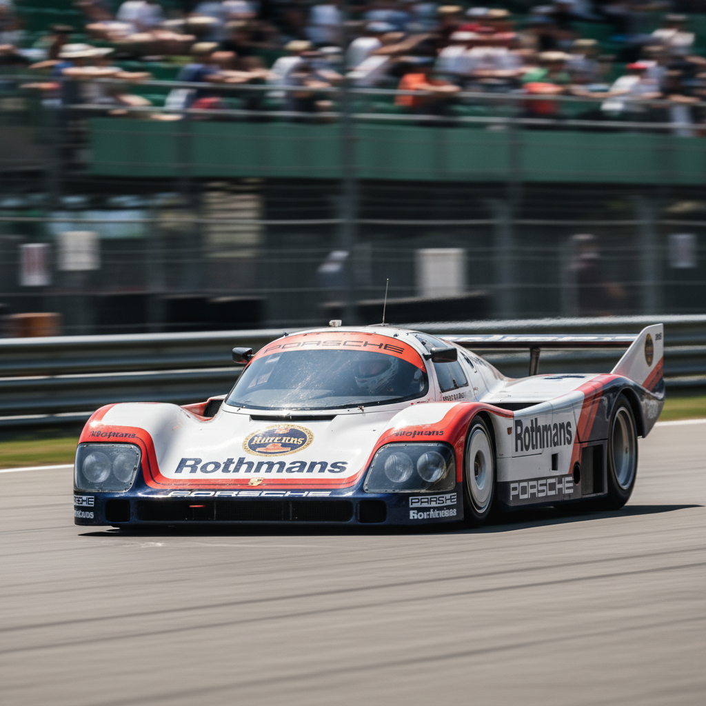 Porsche 962 Group C race car — Norbert Singer's ground-effect aerodynamic masterpiece developed through continuous clay modeling at Weissach, winner of six Le Mans 24 Hours