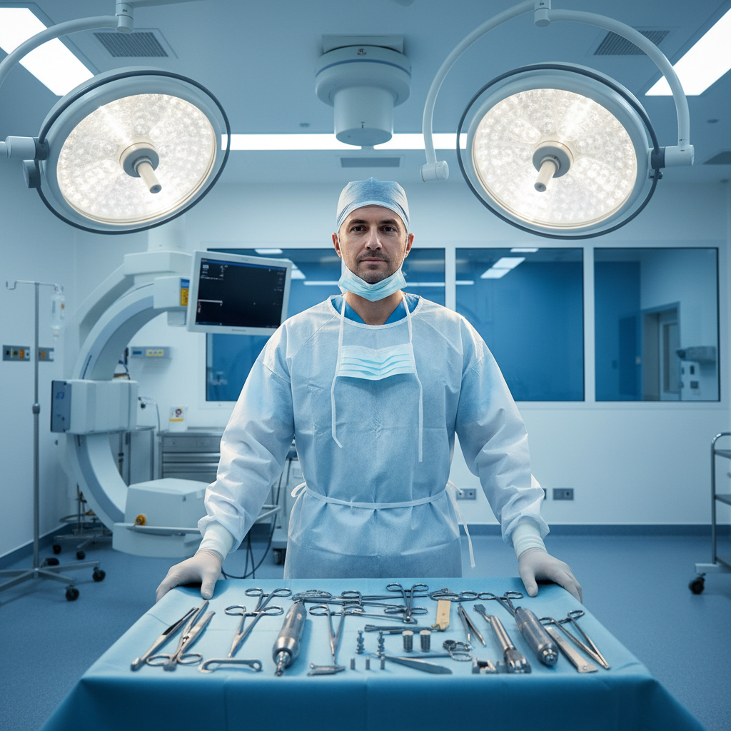 Dr. James Chen, plastic surgeon, in surgical scrubs reviewing patient charts