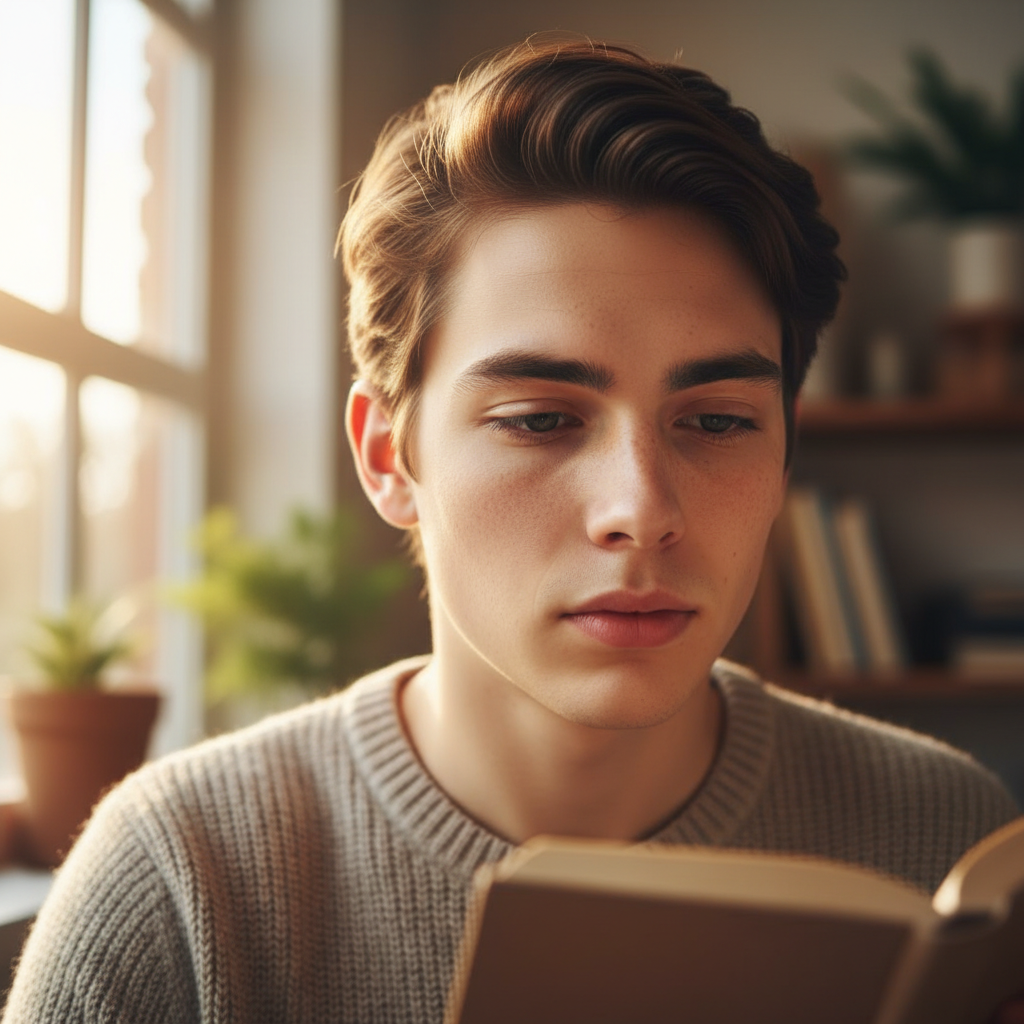Student portrait work with beautiful window light and shallow depth of field