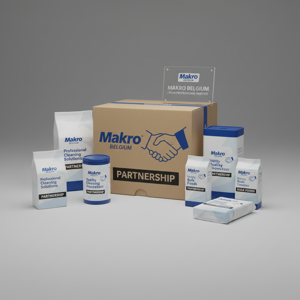 Fournitures professionnelles représentant le partenariat avec Makro Belgique
