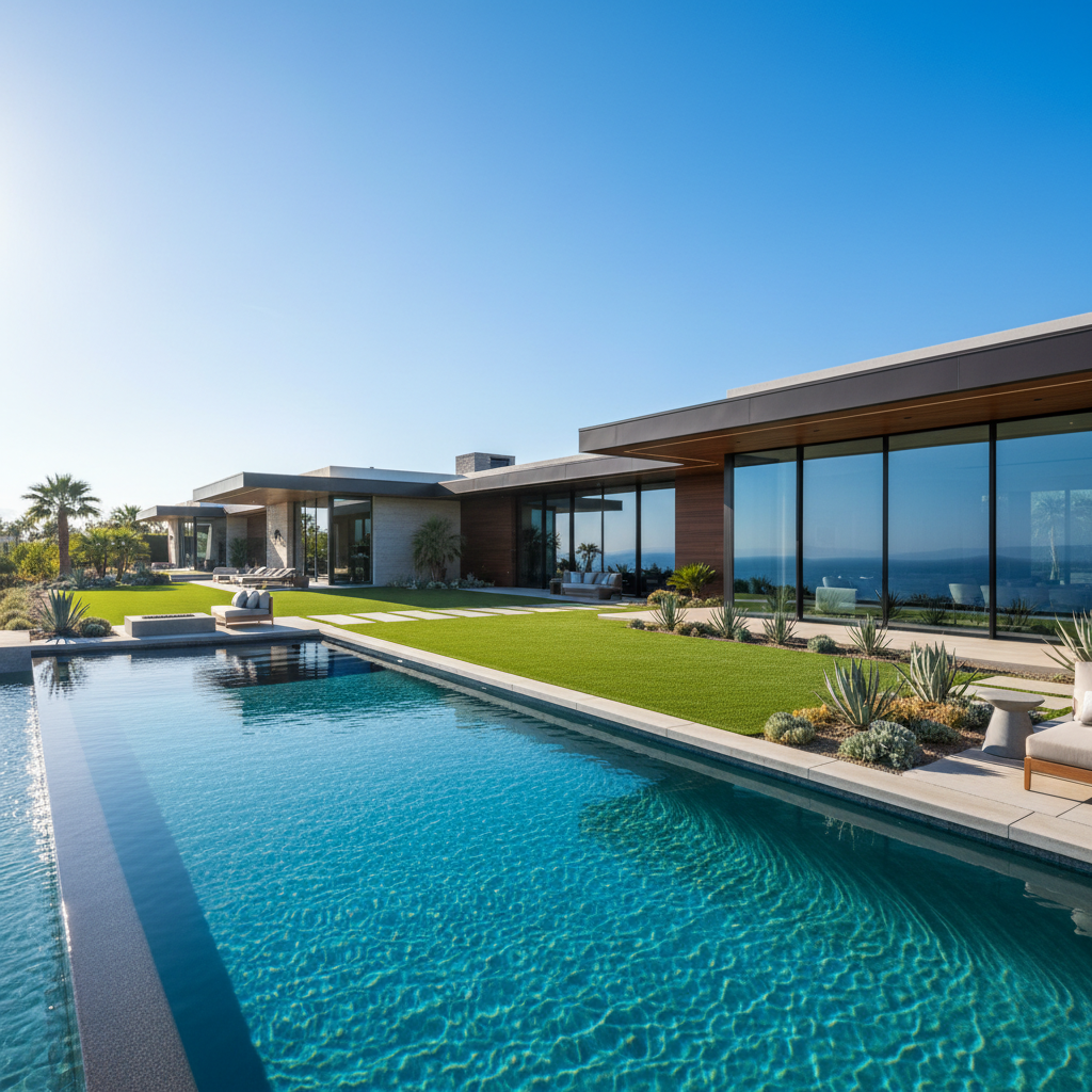 North Scottsdale luxury home sold by Kim Doering, desert contemporary design with mountain backdrop and resort backyard