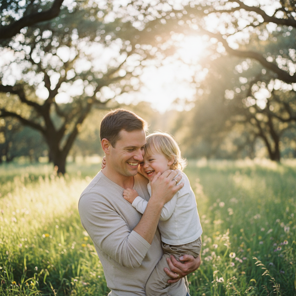 Parent and child sharing a warm, connected moment, representing healthy family communication and support