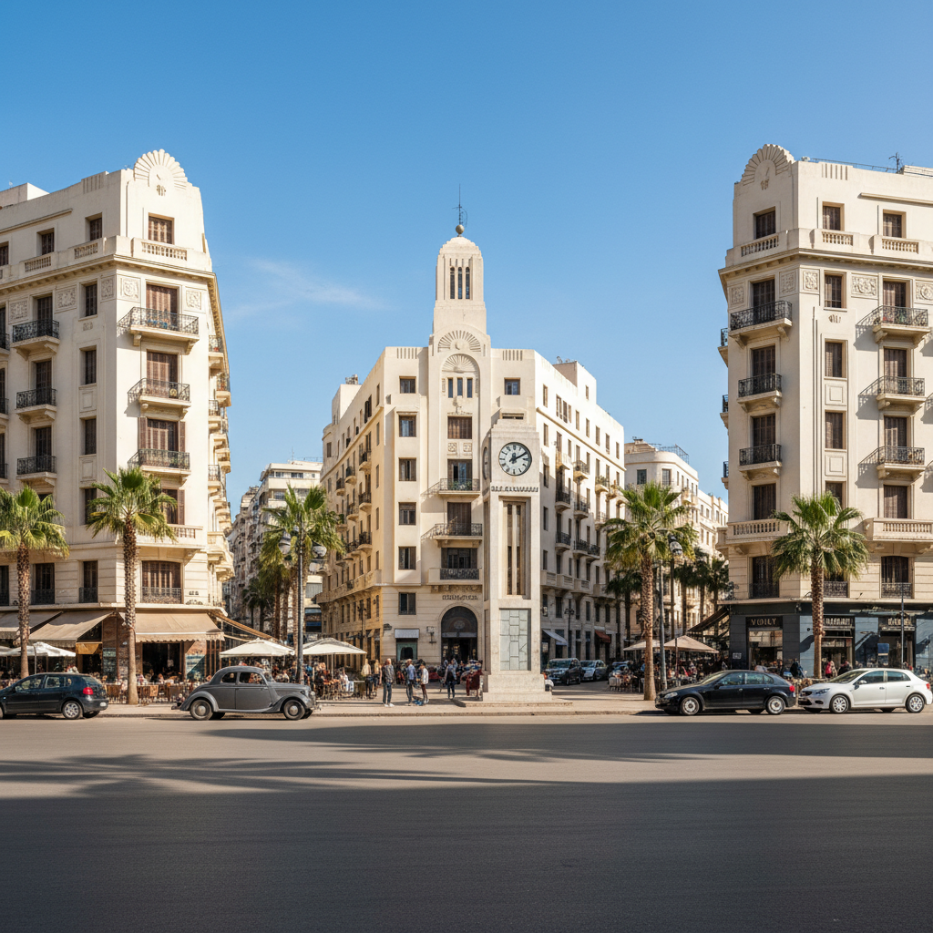 Dzielnica Art Deco w centrum Casablanki