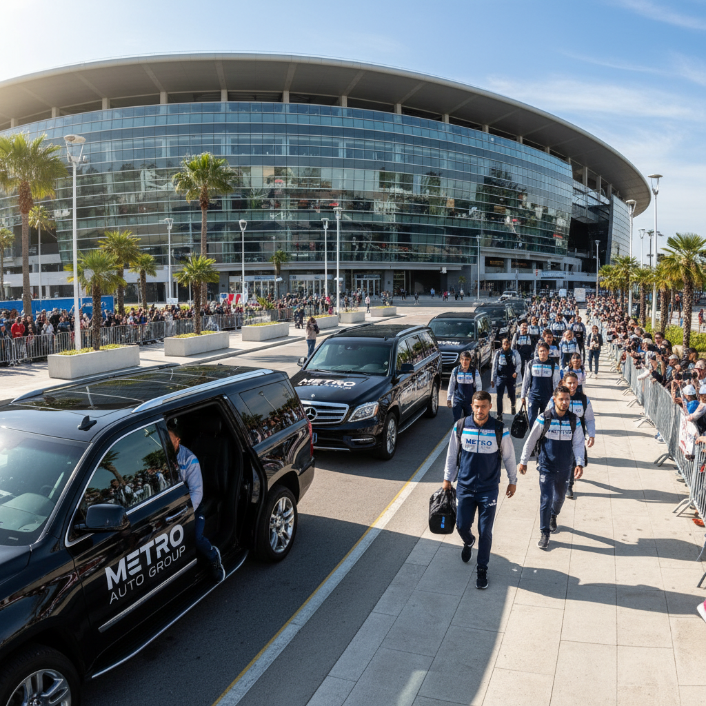 Charter bus transportation for sporting event fans, group shuttle to stadium