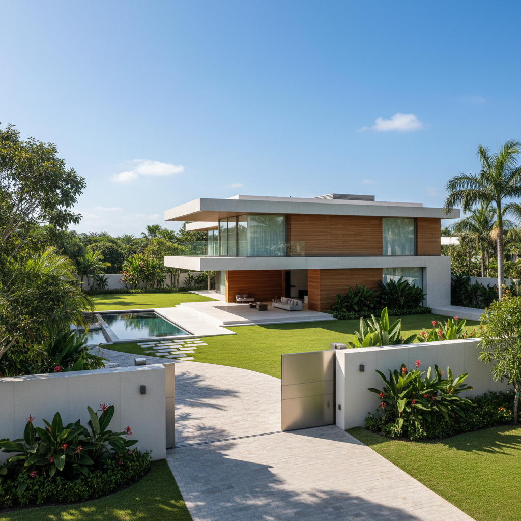 Luxury villa with private garden pool and contemporary architecture in Thane