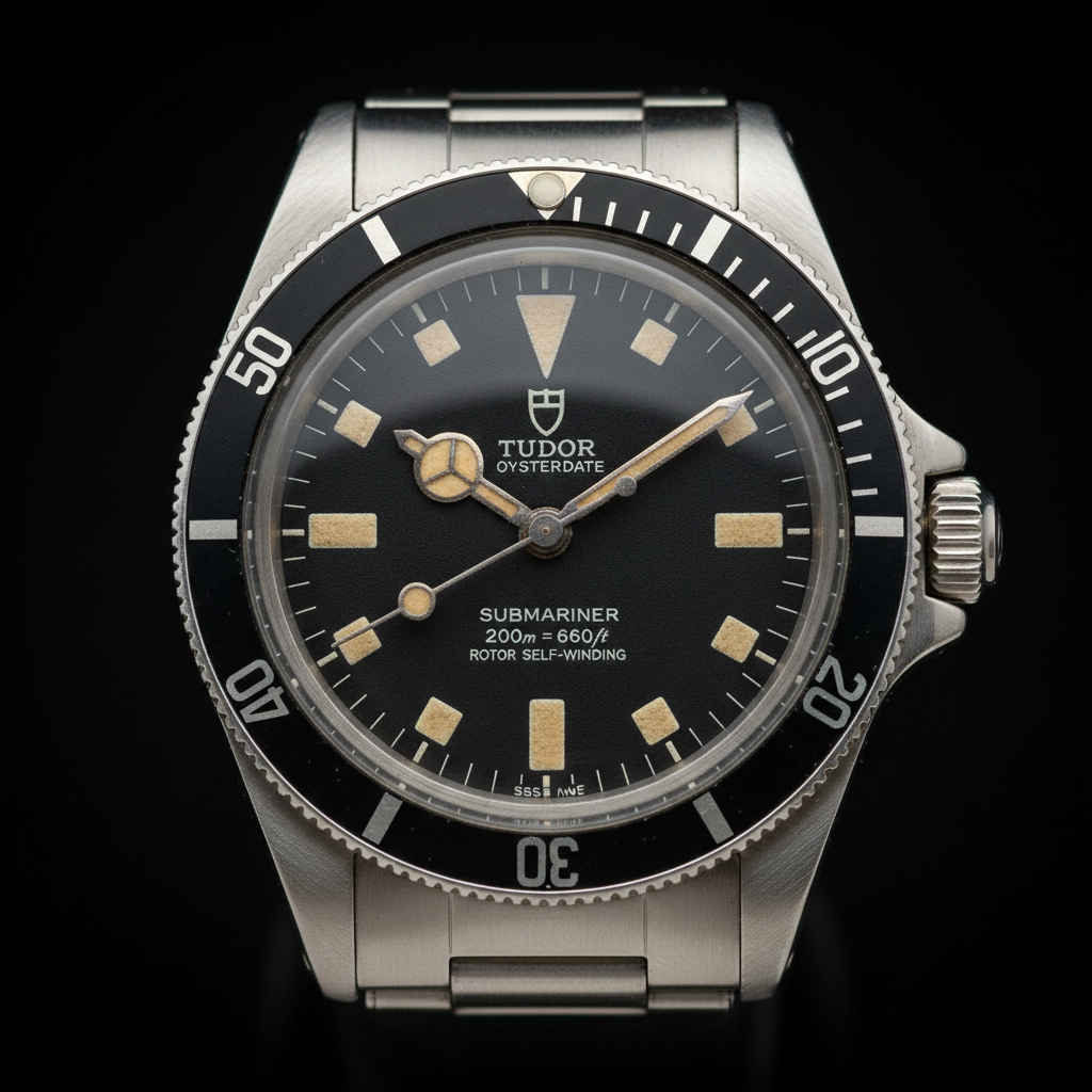 Tudor Submariner 7928 from 1966 with pencil hands and snowflake dial