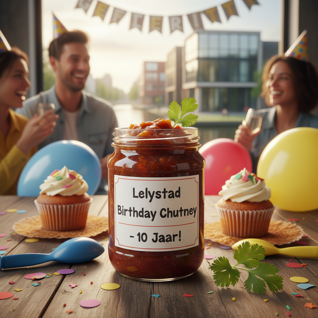Bara en chutney op een verjaardagsfeest in Lelystad