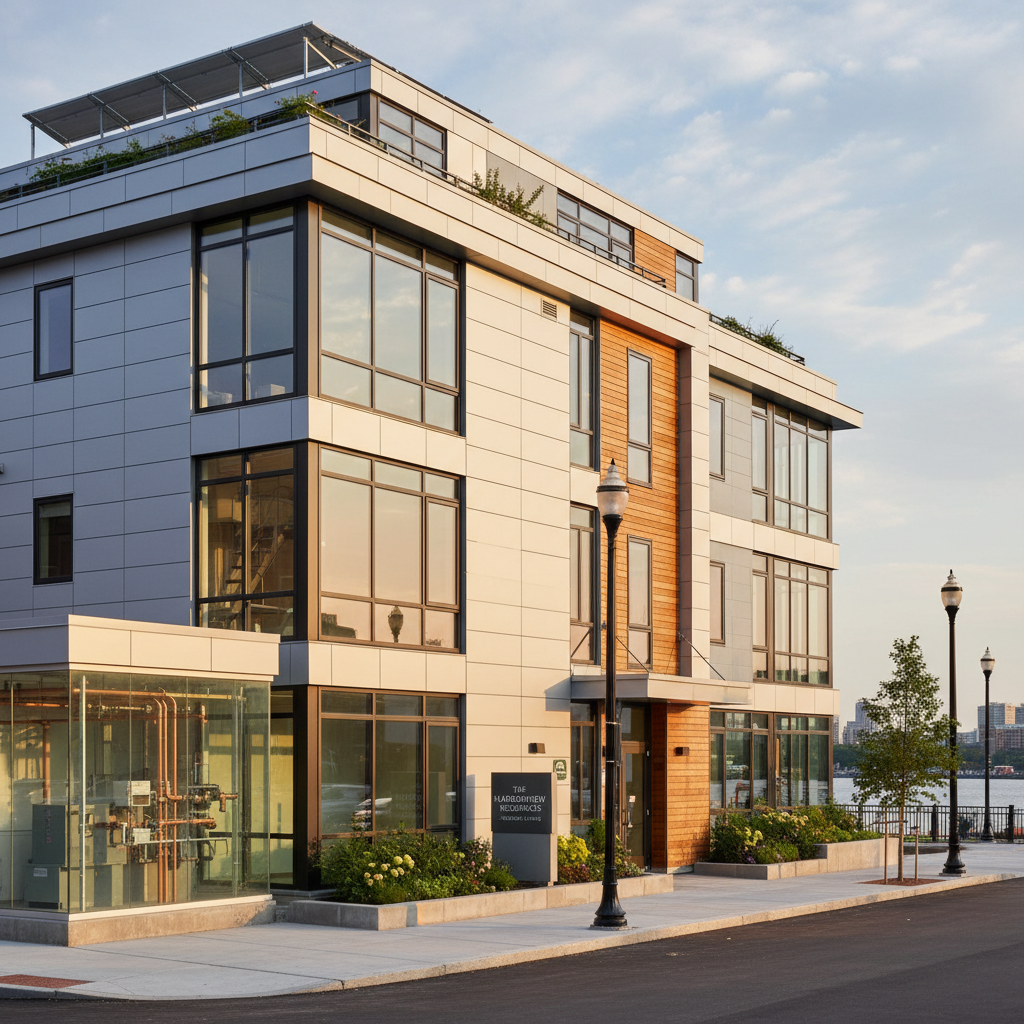 Property upgrade project in South Boston with new building systems and modern exterior finishes