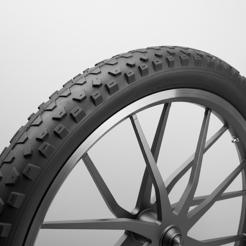 Tubeless tire mounted on alloy wheel showing airtight bead seal construction