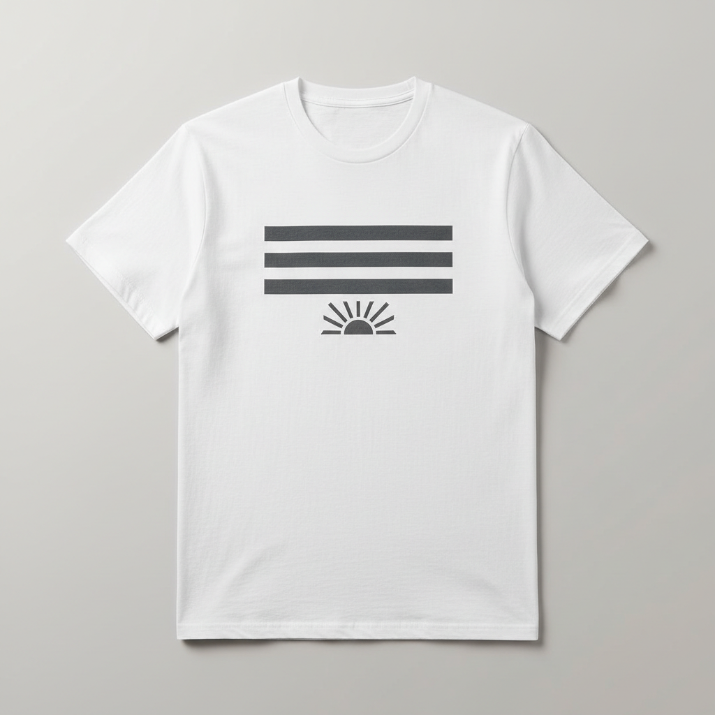 Oversized black graphic tee with minimal void logo, studio white background, clean product shot