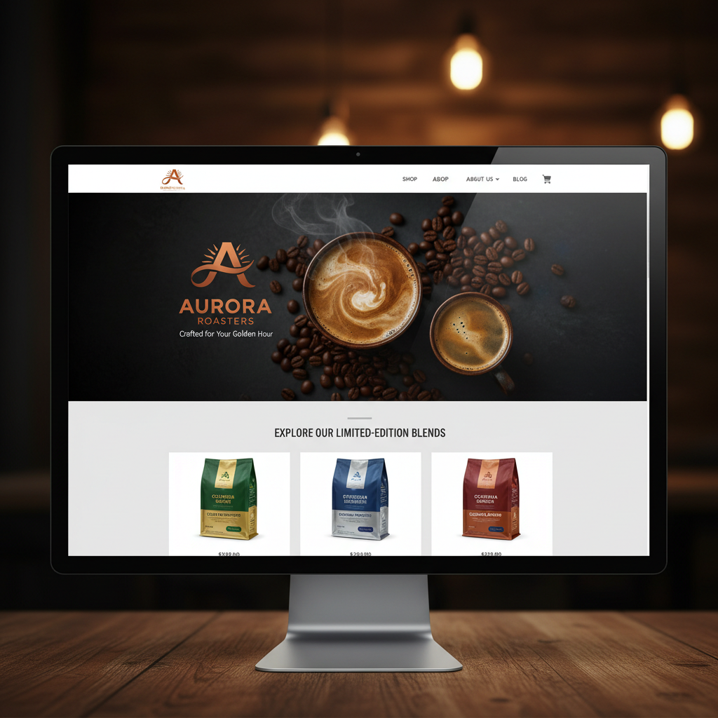 Custom website design preview for Portland Roastery Co.