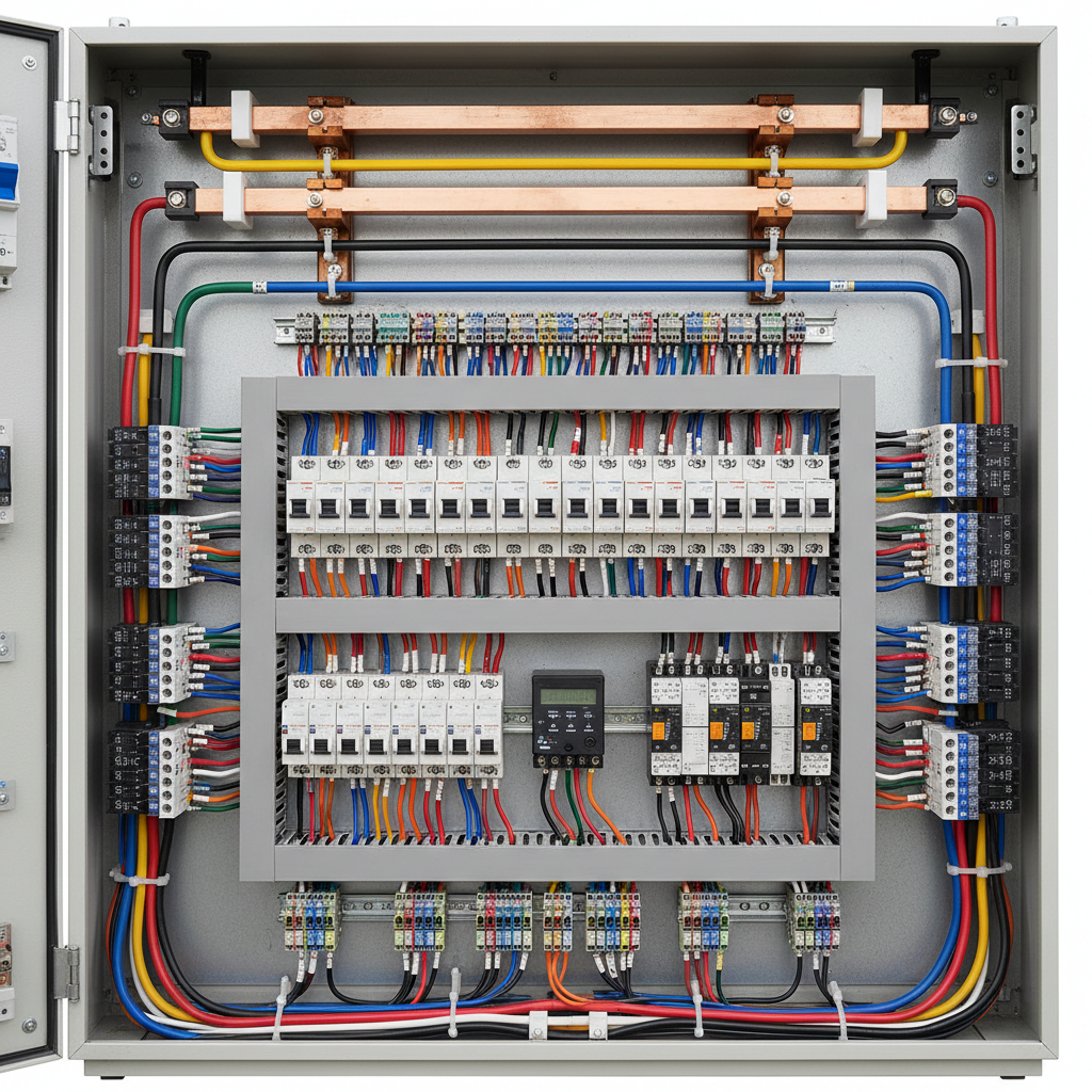 PCC panel internal busbar arrangement and cable connections
