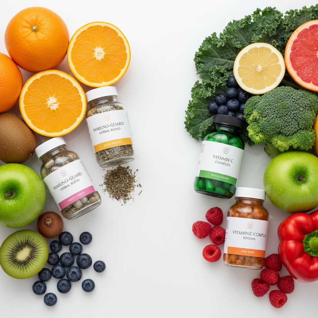 Комплекс витаминов и минералов в прозрачных капсулах на натуральном деревянном фоне