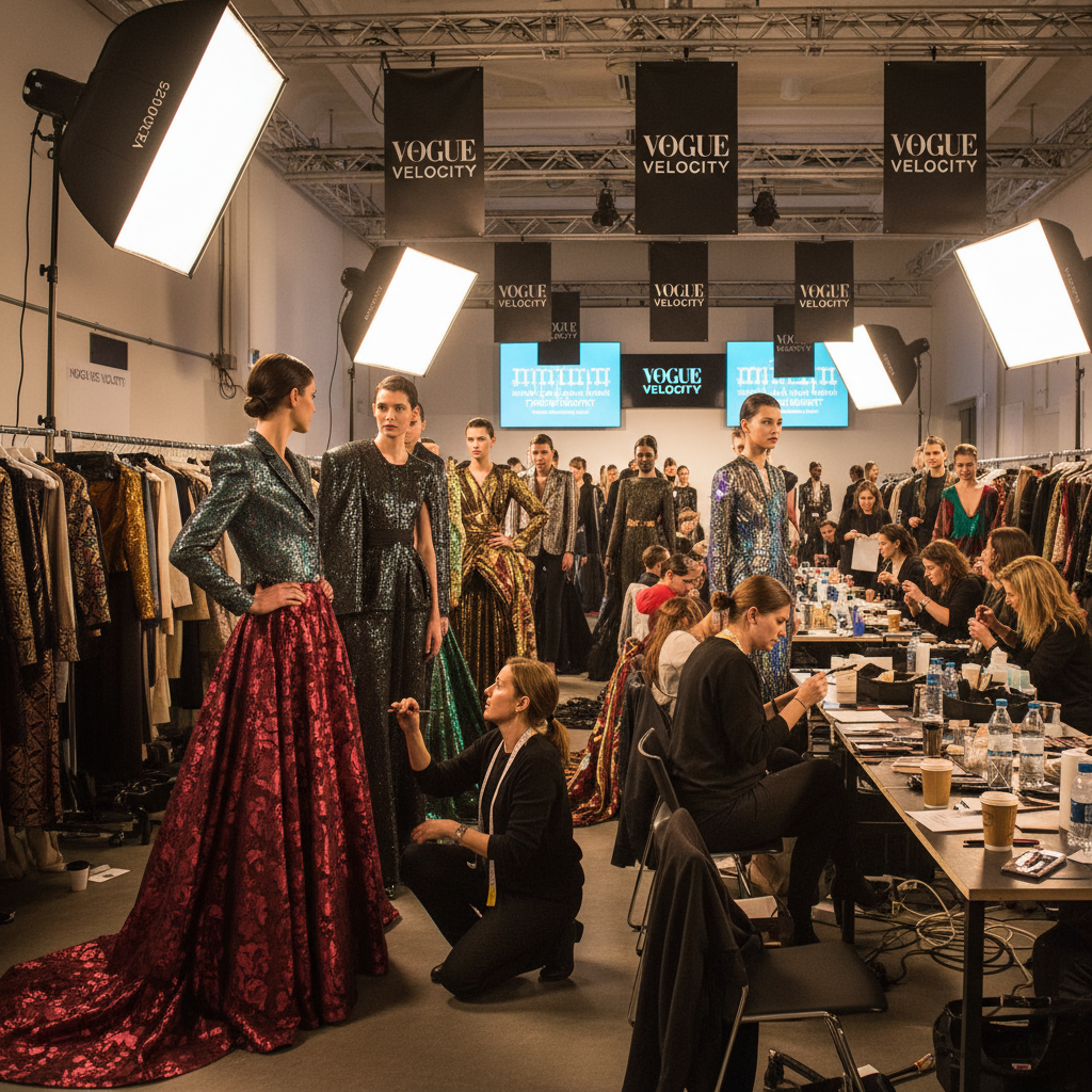 Backstage fashion model