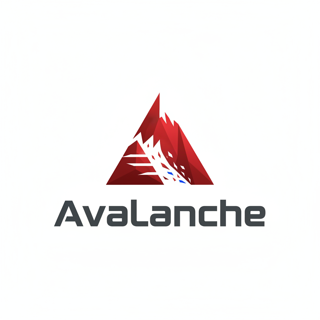 Avalanche blockchain logo with red triangular mountain