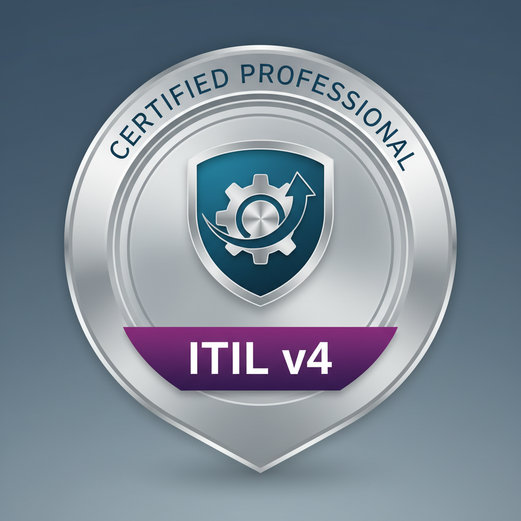 ITIL certification badge representing IT service management best practices compliance