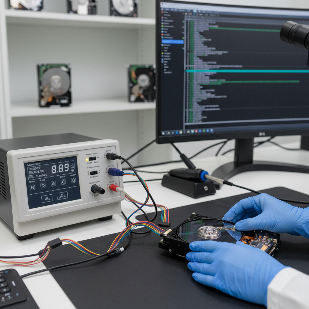 Hard drive data recovery process with diagnostic tools