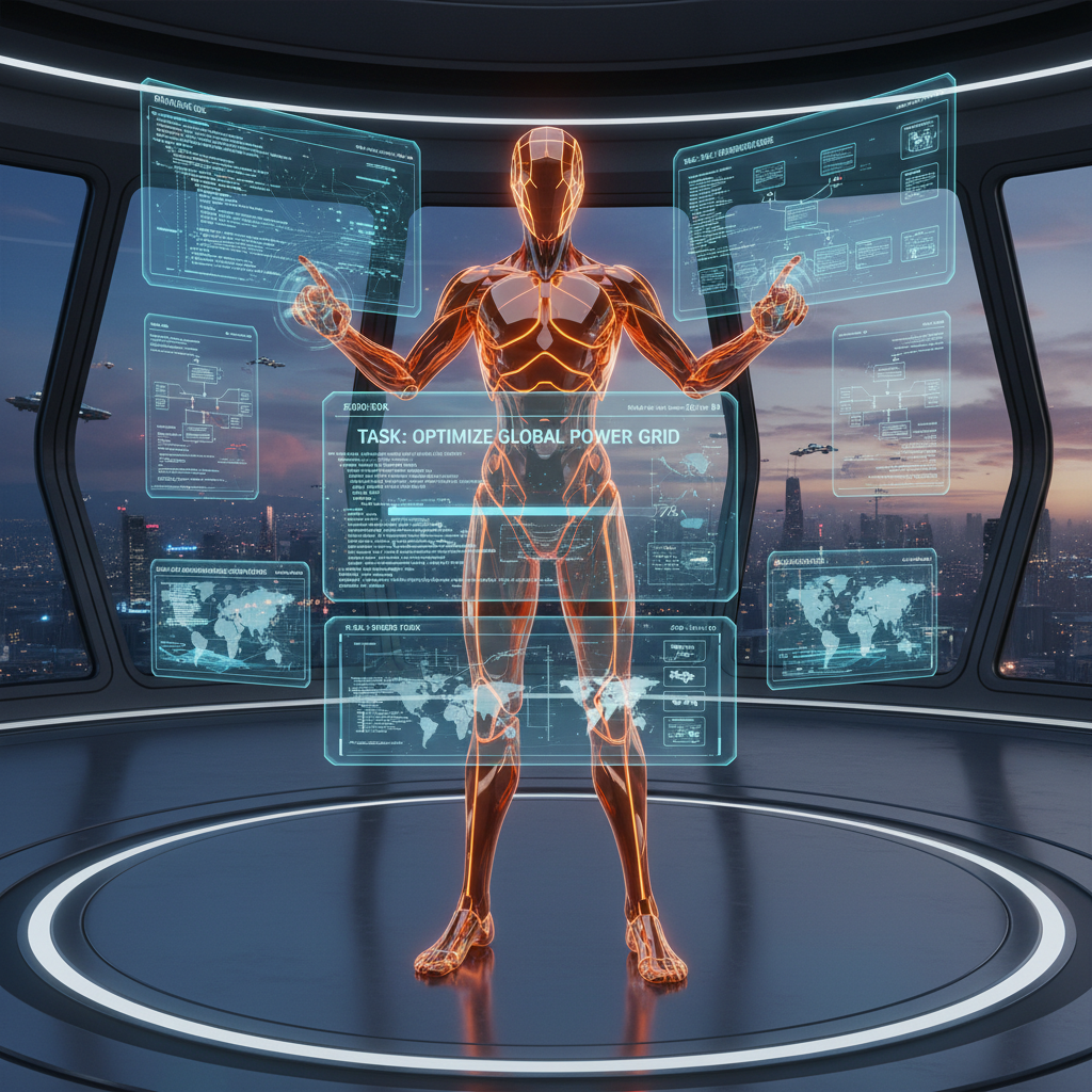 Purple autonomous AI agent visualization