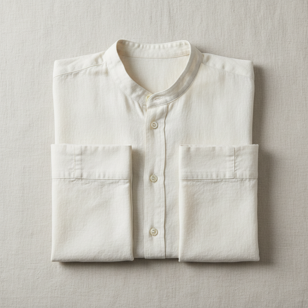 White ringer t-shirt with black contrast collar bands on clean white background, folded flat lay
