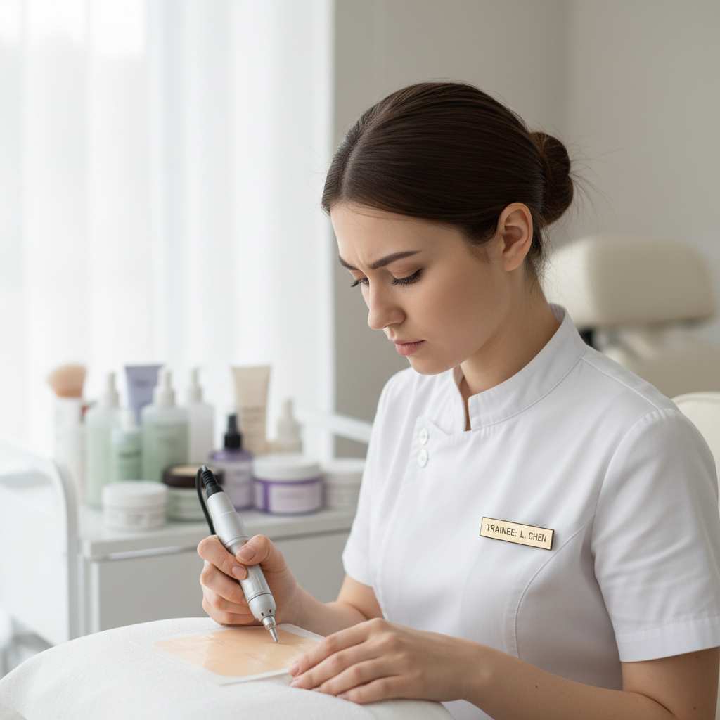 متدربة في تخصص التجميل النسائي بجمعية أناروز مراكش