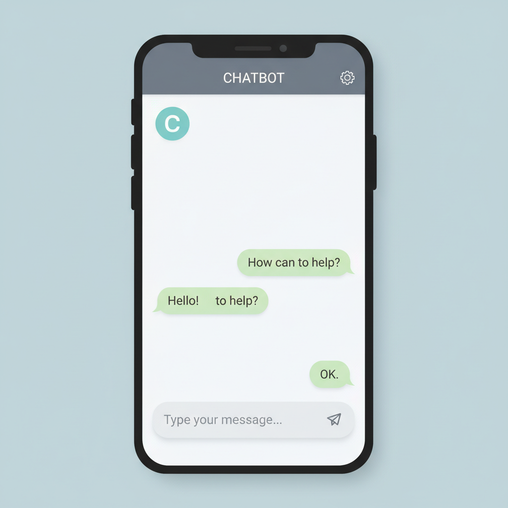 Chat application interface showing conversation threads and message bubbles on smartphone screen
