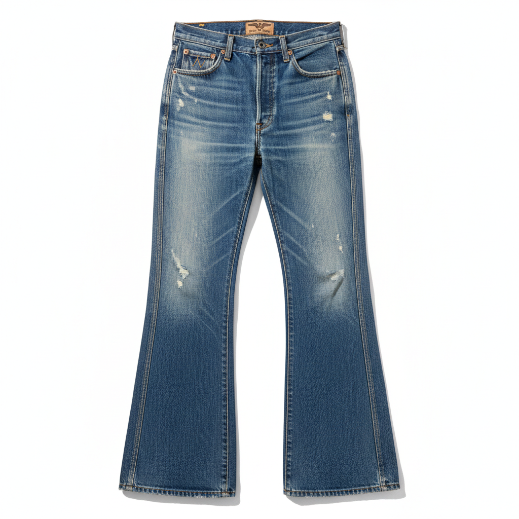 Flare Jeans High Rise product photo on clean neutral background