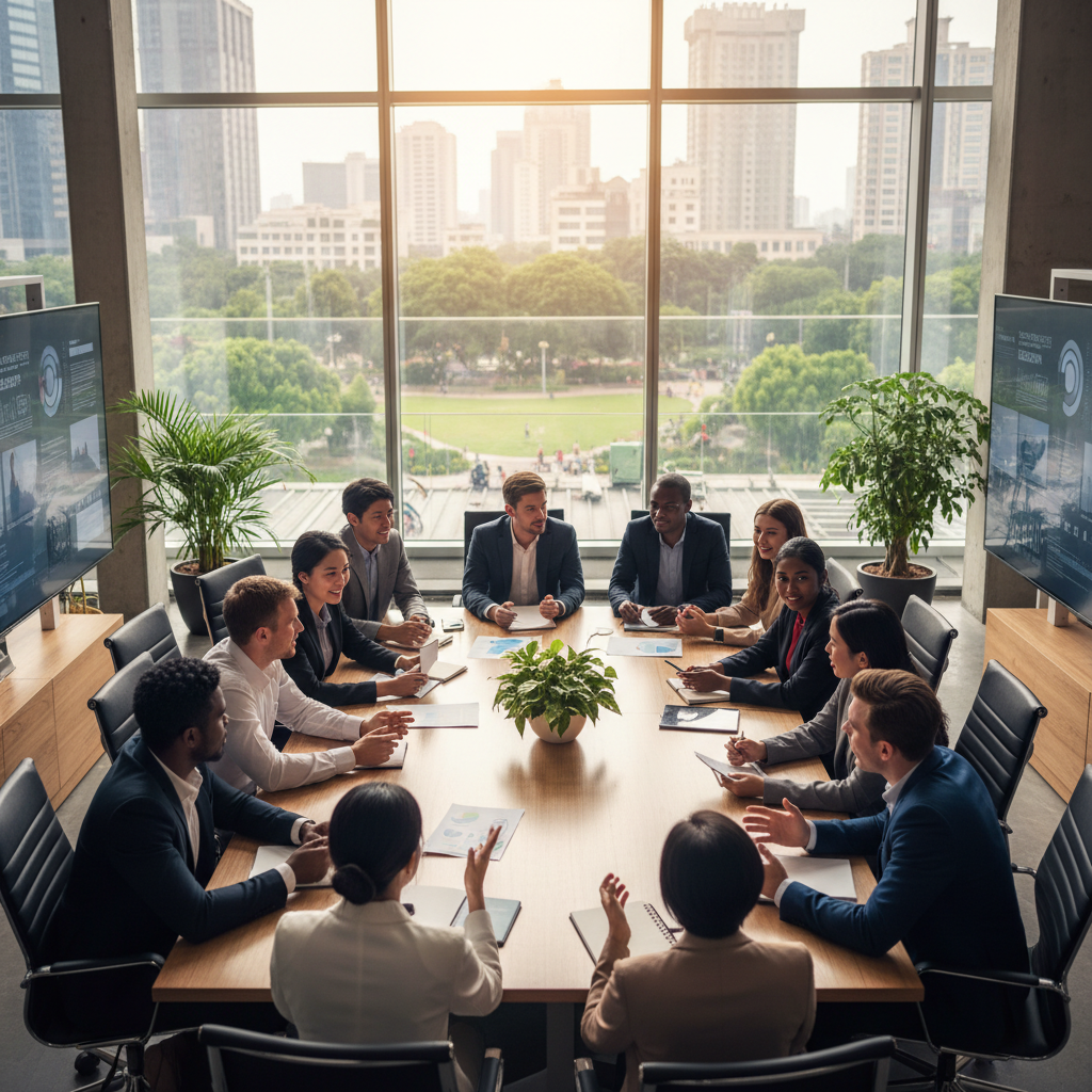 Diverse group of young leaders in international program