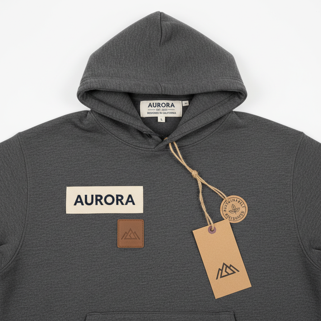 Private label clothing production with branded garment tags and custom label manufacturing
