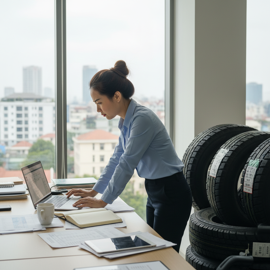 Nguyen Thi Lan import manager Hanoi Vietnam tire importer