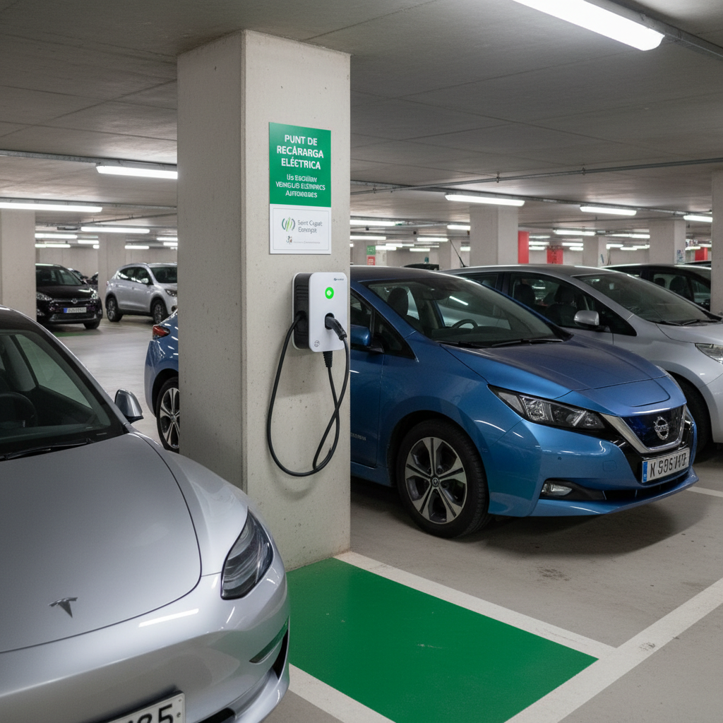 Instalación de punto de recarga para vehículo eléctrico en garaje comunitario de Sant Cugat