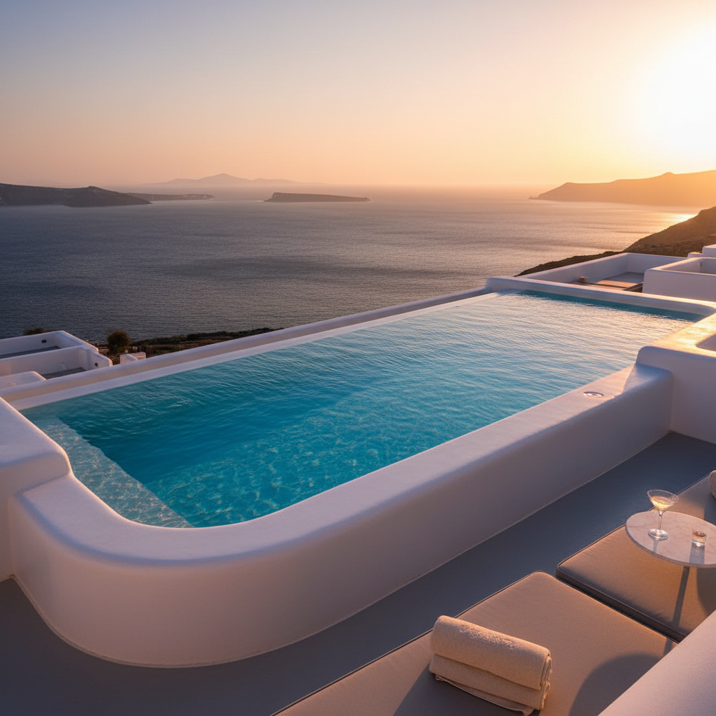White-washed Cycladic boutique hotel with sea views in Mykonos