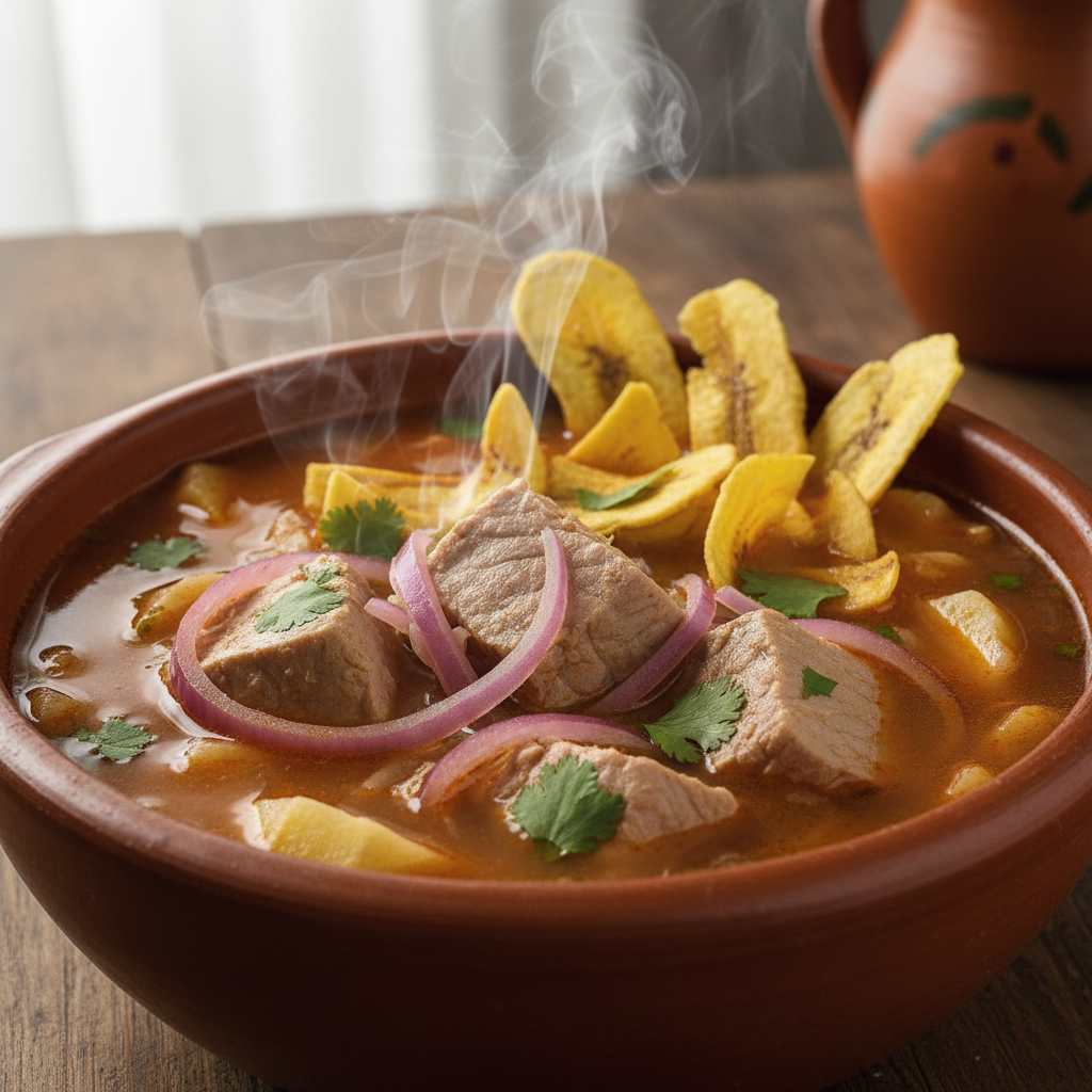 Variedad de sopas tradicionales colombianas en cuencos de barro