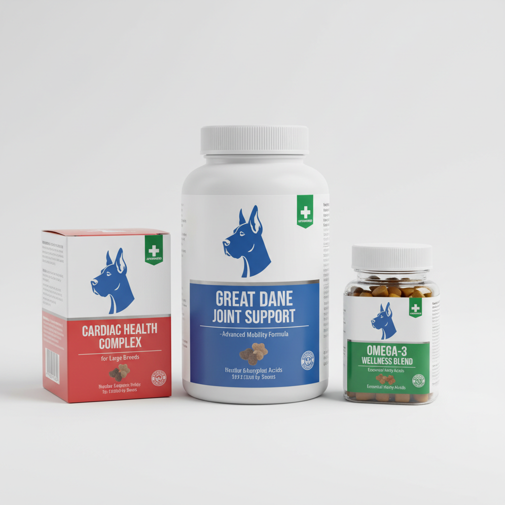 Vet-approved supplement kit for Great Danes including joint support and cardiac health products