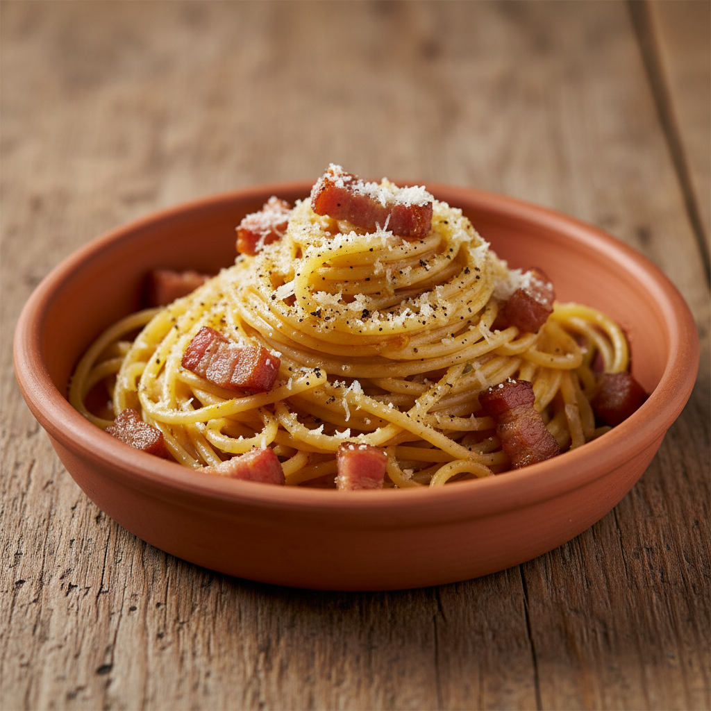 Spaghetti Carbonara - Guanciale, egg yolk, pecorino romano, black pepper — the aut