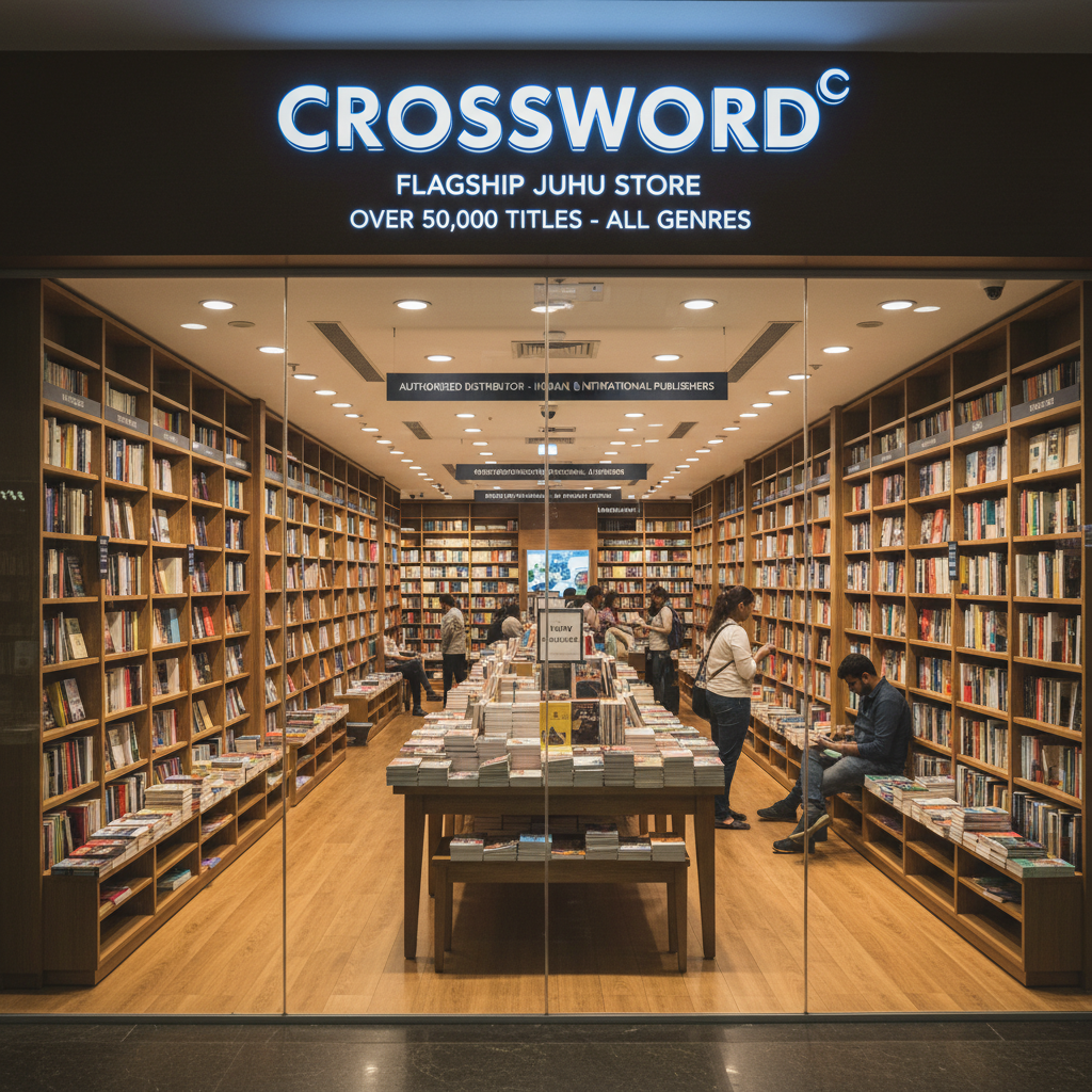 Crossword Bookstores — Juhu store logo and storefront