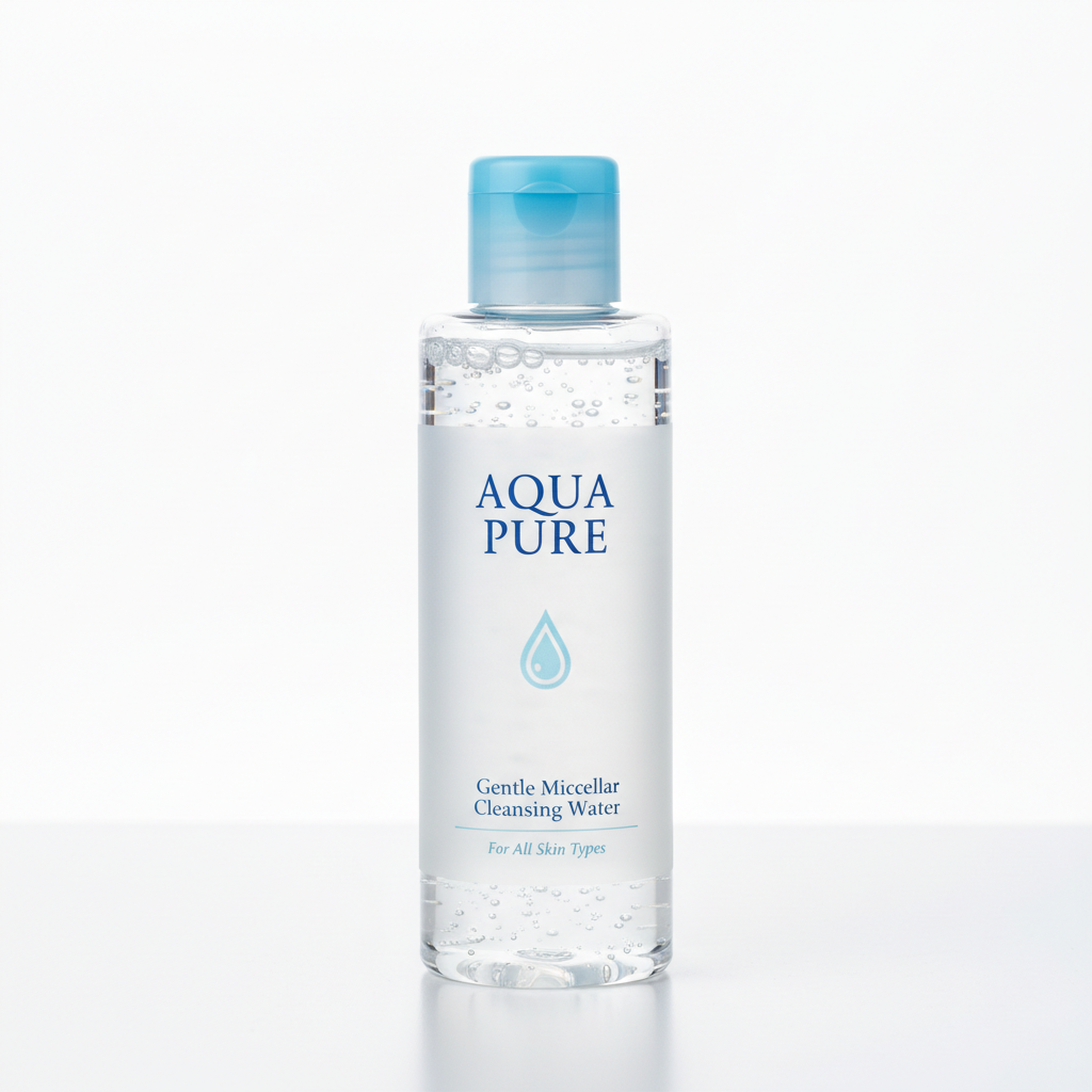 Micellar Cleansing Water product photo on clean neutral background