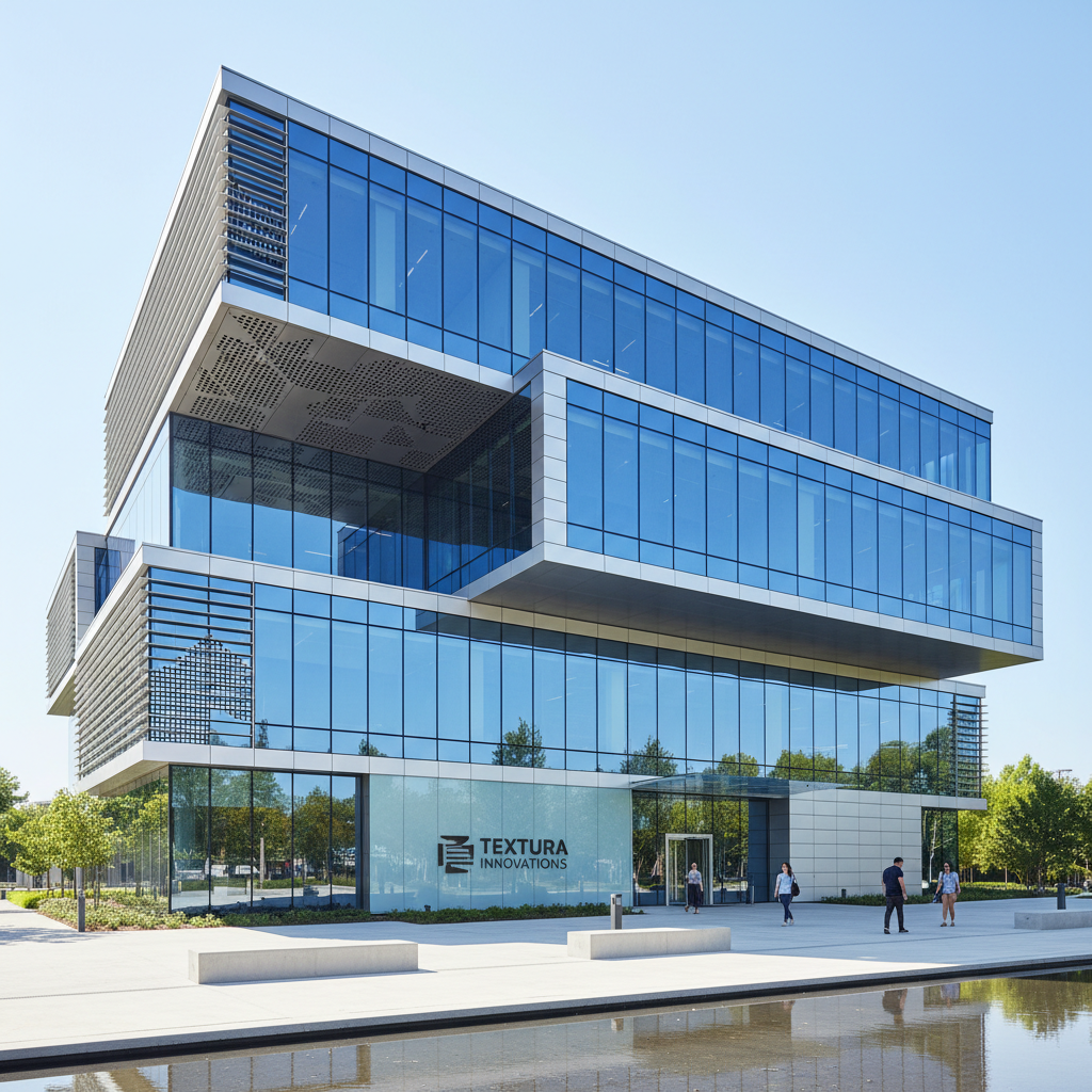 Textile company office building with modern architecture