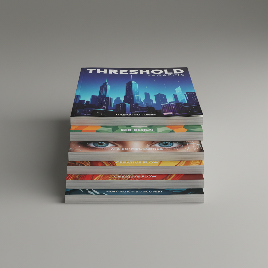 Stack of Threshold Magazine issues showing cover progression