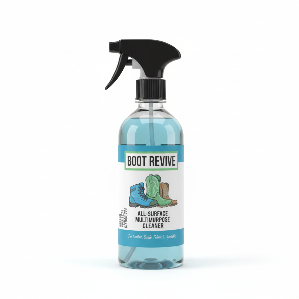Blue spray bottle of glass cleaner on a bright white clean background