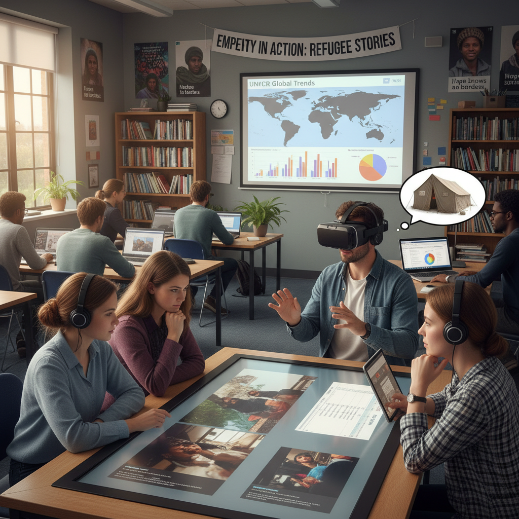 Refugee Journeys: Stories of Resilience and Hope — global citizenship lesson thumbnail showing human rights theme