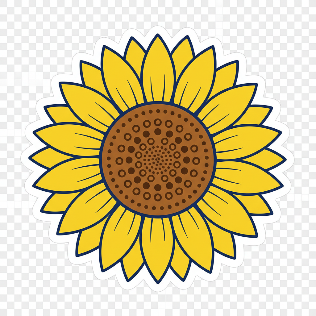 Sunflower die-cut sticker