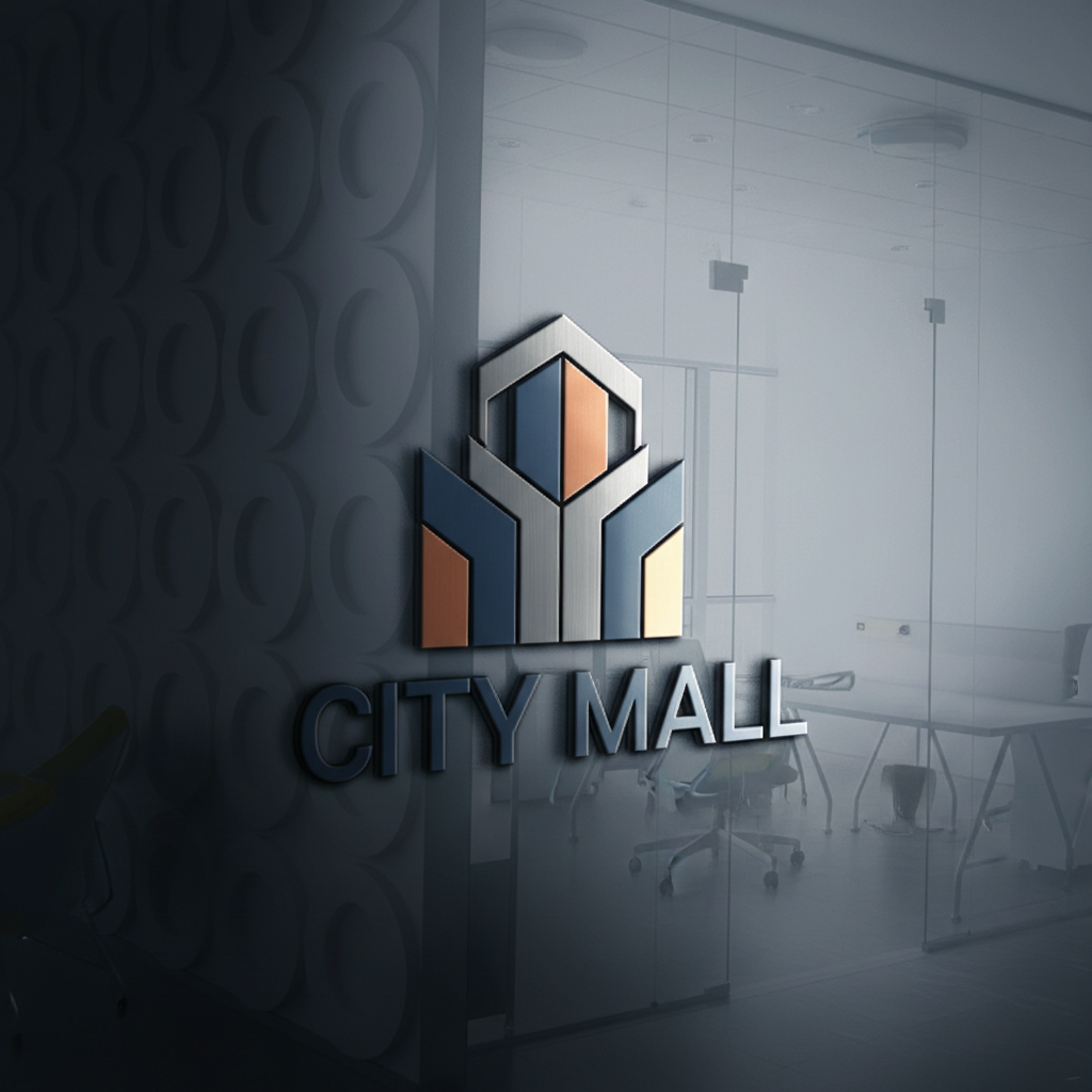 City Mall retail brand logo with modern geometric design
