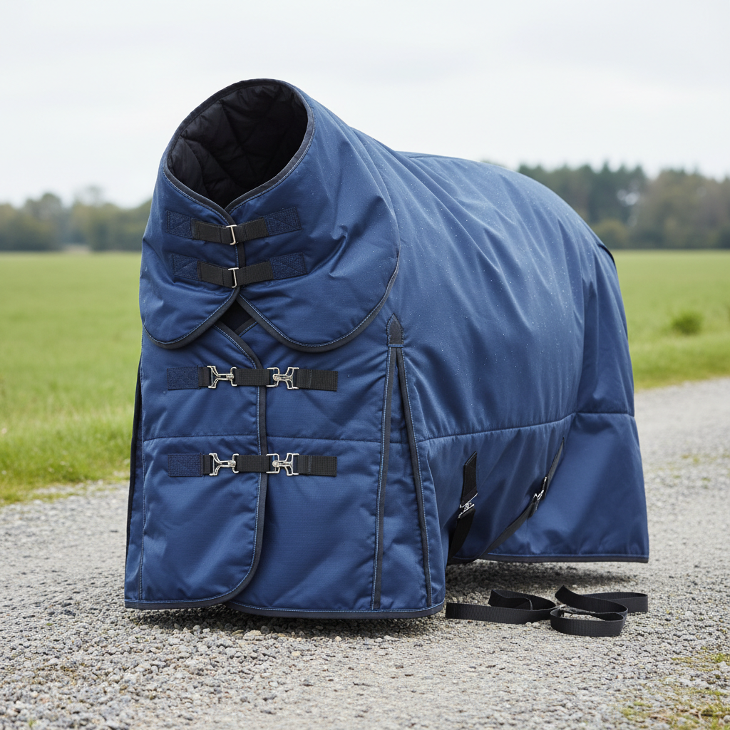 Rambo Optimo Turnout — Horse Blankets in Navy/Red 400g Polyfill