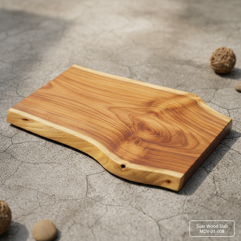 Slab suar compacto MVZ-01-008 - tablón de madera natural de pequeño formato para estantes y decoración